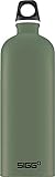 SIGG Traveller Leaf Green Trinkflasche (1 L), schadstofffreie und auslaufsichere Trinkflasche, federleichte Trinkflasche aus Aluminium