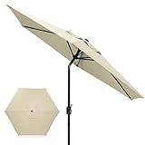 Ø 270cm Sonnenschirm Parasol Patio Umbrella, Gartenschirm Kippbar, Gestell Aluminium/Stahl, UV50+ Wasserabweisende Terrassenschirm Marktschirm, Beige