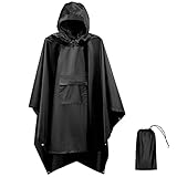 Euyecety Regenponcho Damen und Herren, Wasserdicht Regenjacken Regencape Unisex, Regenponcho Fahrrad Poncho 3 in 1 Multifunktionaler Regenmantel für Jagd, Picknick im Freien, Trekking, Camping, Angeln