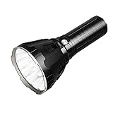 IMALENT MS18 LED Taschenlampe 100.000 Lumen, 18 Cree LED Extrem Hell Taschenlampe, Aufladbar Leistungsstarker Torch 1350 Metern, OLED-Display, IP56 Wasserdicht 8 Lichtmodi für Campen, Wandern, Outdoor