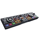 Numark DJ2GO2 - Ultra-portabler 2-Kanal DJ Controller für Serato DJ Lite, inklusive eingebautes Audio Interface mit Kopfhörer Cueing, Pad Performance Controller, Crossfader und Jogwheel