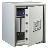 Burg-Wächter Sicherheitsschrank mit elektronischem Zahlenschloss und Fingerscan, Sicherheitsstufe S 2, Combi-Line CL 40 E FS, Weiß