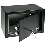 HMF 49200-02 Tresor Möbeltresor Doppelbartschloss, 31,0 x 20,0 x 20,0 cm , schwarz