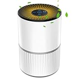 Luftreiniger mit Echter HEPA Filter, 4 Stufen Kombifilter, 3 Reinigungsmodi, Aromatherapie Funktion, 2/4/8H Timer, Optionalem Nachtlicht, CADR 128 m³/h, Filter Rauch, Geruch, Pollen, Pet Dander, Staub