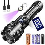 Taschenlampe Led 15000 Lumen, Led Taschenlampe Extrem Hell XHP90.2, Taktische Taschenlampe Batteriebetrieben, Led Taschenlampe Usb Aufladbar, 5 Lichtmodi für Camping Wandern Notfälle