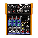 Mischpult,G-MARK 4 Kanal Professional Audio Mischpult USB bluetooth Musik Stereo Mixer Stereo für Live und Studio