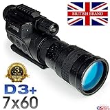 Rongland NV760D3+ Professionelles Digitales Nachtsichtgerät - 3 Jahre Garantie. Britische Marke. Bildqualität der 2. Gen, Tag- und Nachtbetrieb, Auto-IR, Foto, Video, Videoausgang, 7x60mm - D3+
