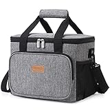 Lifewit 15L Kühltasche Picknicktasche Lunchtasche Mittagessen Tasche Thermotasche Kühltasche Isoliertasche für Lebensmitteltransport, Grau