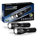 AGRIB LED Taschenlampe Extrem Hell 1000 Lumen (2 stück) Kleine Taschenlampen Taktische mit 2 hostler Leistungsstarker Zoom, 5 Modi, Wasserdicht für Camping, Wandern, Outdoor Jagd, Notfallsituationen